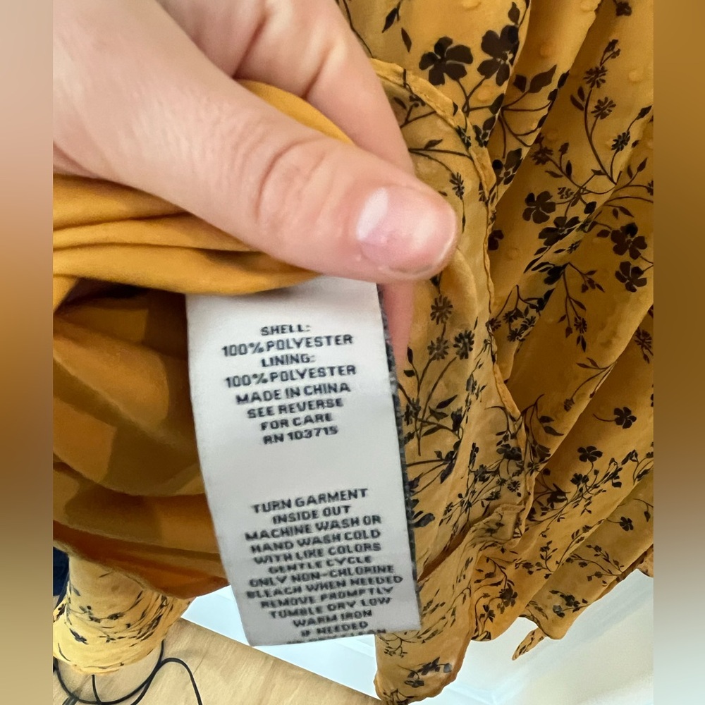 Nanette Lepore midi dress floral mustard belted size 6 - Picture 2 of 11